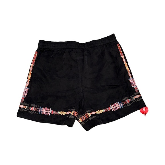 Johnny Was Sascha Embroidered Black Shorts NWT Size S Boho Festival Cupra Blend - Picture 6 of 10